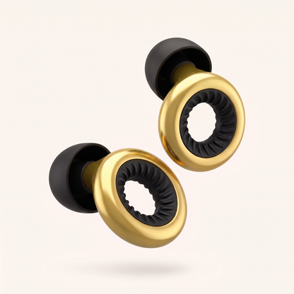 Ring Earplugs in Gold Black