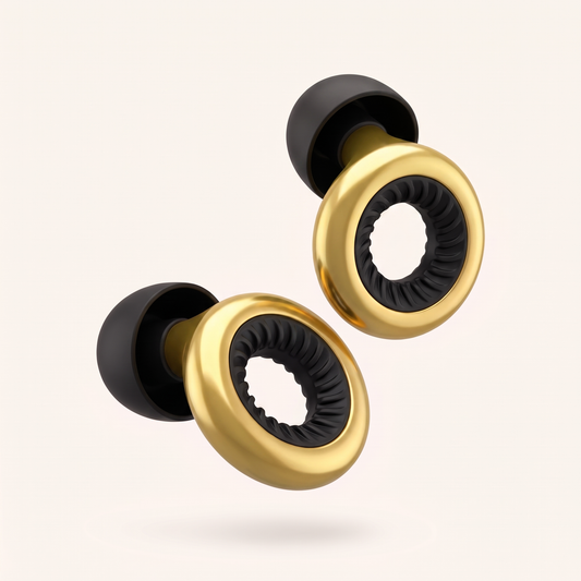 Ring Earplugs in Gold Black