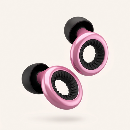 Ring Earplugs in Pink Black