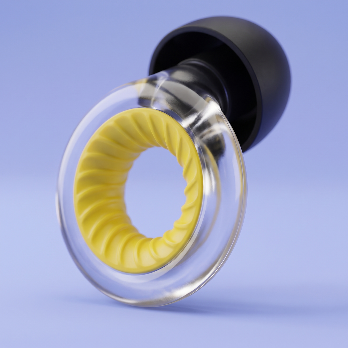 Ring Earplugs in Clear Yellow, detail v2
