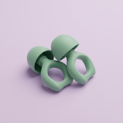Silicone Earplugs in Green, pair
