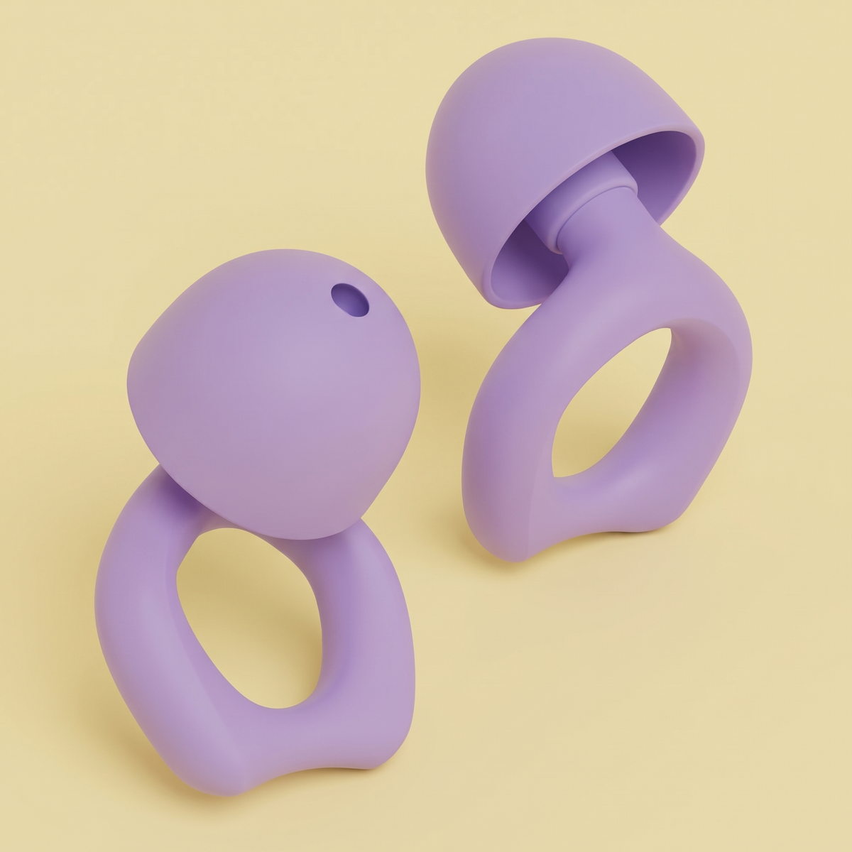 Silicone Earplugs in Purple, pair