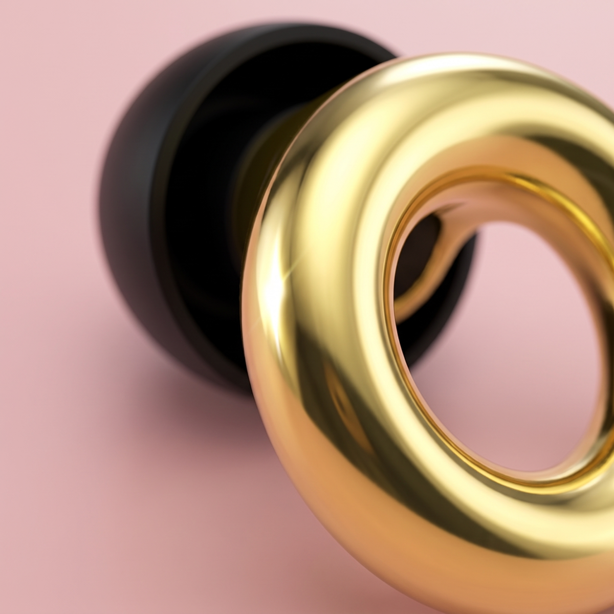 Metal Edition Earplugs in Gold, macro