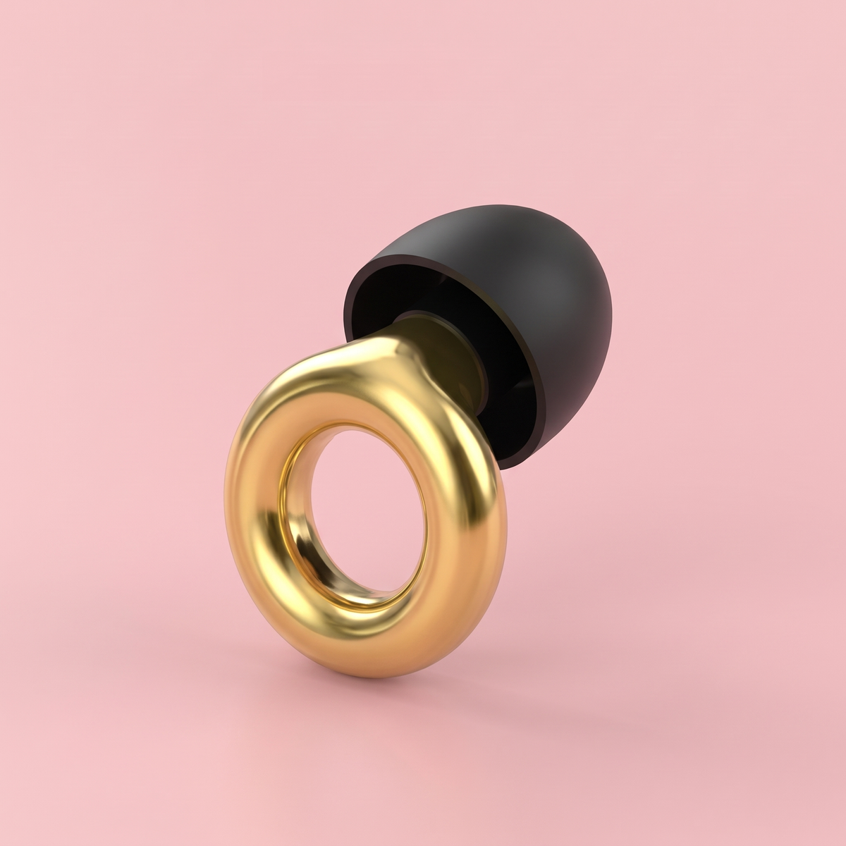 Metal Edition Earplugs in Gold, three quarter