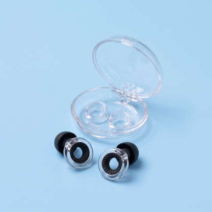 Ring Earplugs in Clear Black, hero
