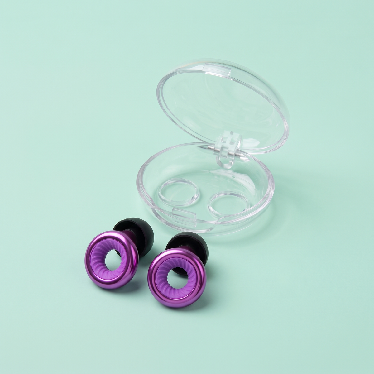 Ring Earplugs in Purple, hero